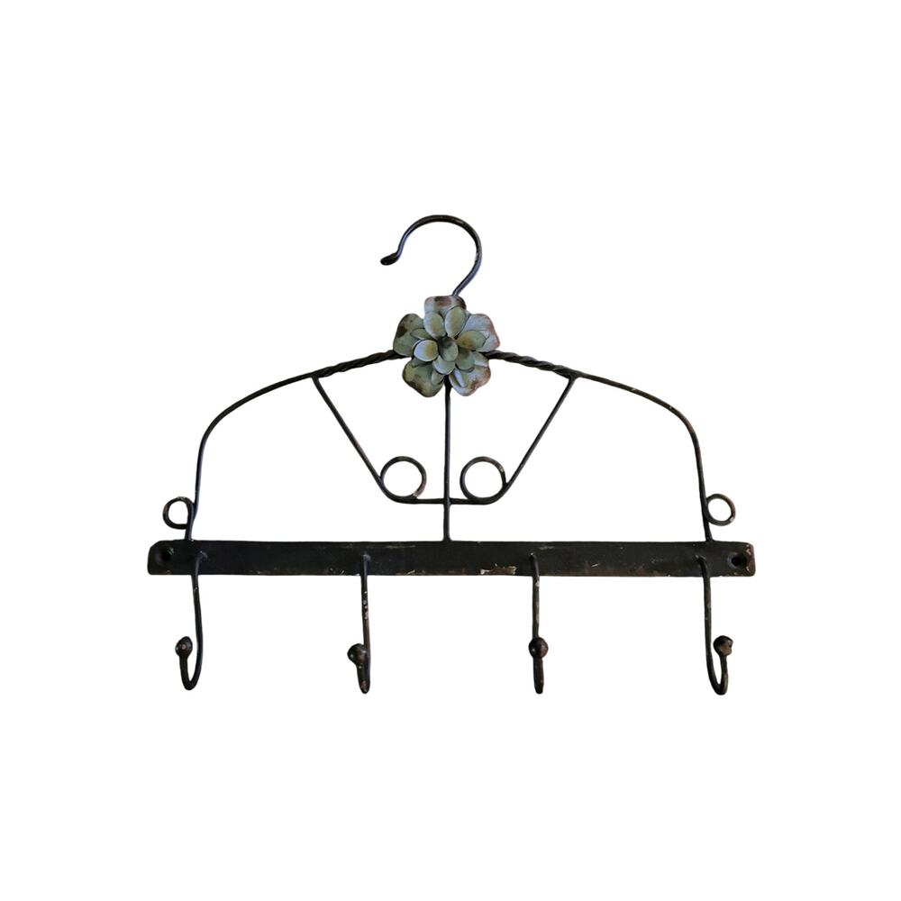 wrought iron hanger multi-hook wall rack